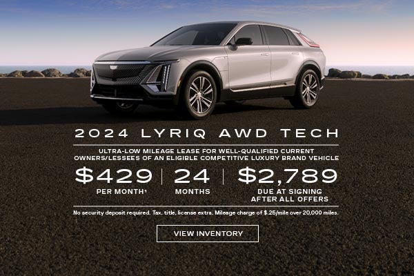 2024 LYRIQ AWD TECH. Ultra-low mileage lease for well-qualified current owners/lessees of an elig...